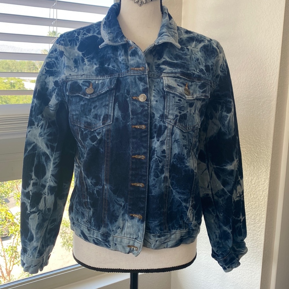 Blue Tie-Dye Jean Jacket